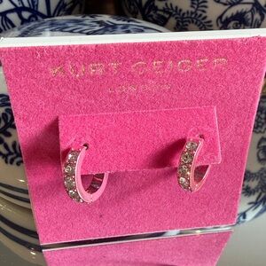 Kurt Geiger pink pave hoop earrings